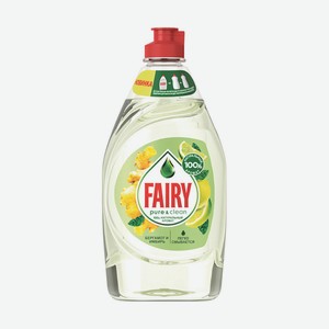 Средство для мытья посуды Fairy Pure & clean бергамот и имбирь, 450 мл, пластиковая бутылка