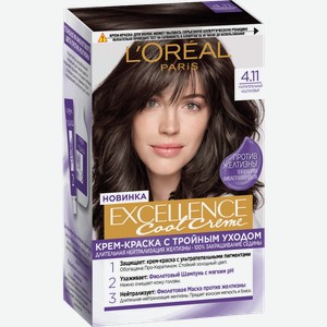 Краска для волос L’Oréal Paris Excellence Cool Creme тон 4.11 Ультрапепельный Каштановый