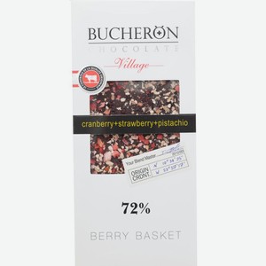 Шоколад Bucheron Горький с клюквой клубникой и фисташками 72% 100г