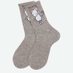 Носки для детей Гранд риб  Мышка , серый меланж (22-24)