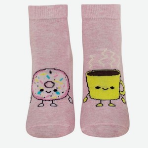 Носки для детей Гранд  Пончик и кофе , розовый меланж (20-22)