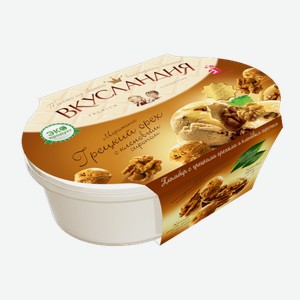 Мороженое ВКУСЛАНДИЯ пломбир с кленовым сироп и грец. орехом 450г