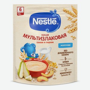 Каша Nestle мультизлаковая молочная груша-персик c пробиотиком BL с 6 месяцев 200 г