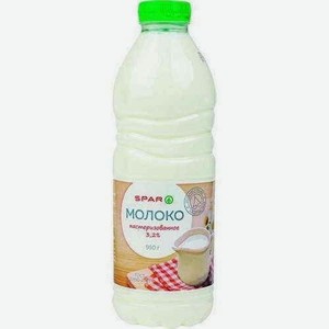 Молоко Spar Пастеризованное 3,2% 950г