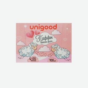Ватные диски квадратные Unigood 100 шт паффы