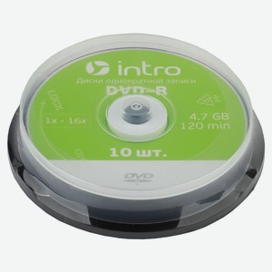 Диск DVD-R Intro 4,7GB, 10 шт