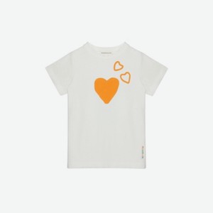 Футболка для девочки Marushik  Оранжевые Сердечки , белая (98)