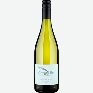 Вино GREEN LIFE Совиньон Блан Вестерн Кейп сортовое белое сухое, 0.75л, ЮАР, 0.75 L