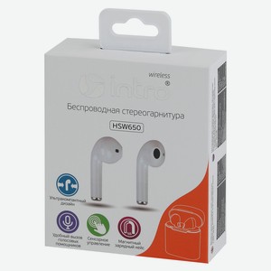 Наушники Intro HSW650White Bluetooth-гарнитура белые
