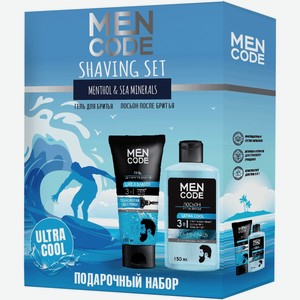 Набор подарочный Men Code Shaving Set Гель Like a Barber и Лосьон Ultra Cool, 300мл