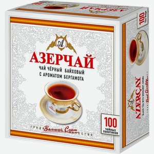 Чай черный Азерчай с ароматом бергамота 100пак 200г