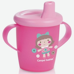 Чашка-непроливайка Canpol babies 250 мл 9мес+, розовая