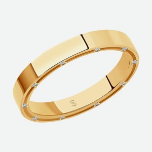 Обручальное кольцо SOKOLOV Diamonds из золота с бриллиантами 1111126-01, размер 17.5