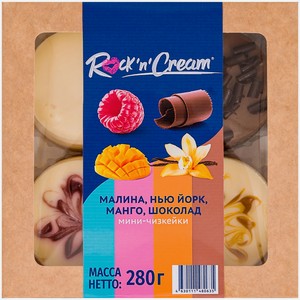 Набор мини-чизкейков Rock N Cream Малина-манго-нью-йорк-шоколад, 280г