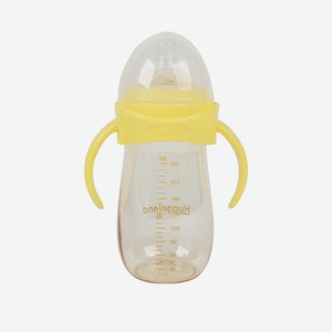 Бутылочка для кормления Huggeland 240 мл с рождения, желтая
