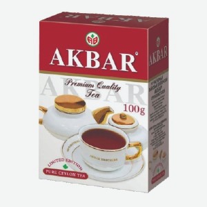 Чай  Акбар , красно-белая серия, крупный лист, 100 г