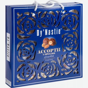Конфеты шоколадные Dy Nastie Ассорти с орехами в подарочной упаковке, 210 г