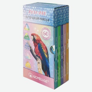 Набор цветных карандашей ACMELIAE Artmate 5в1, 60 шт