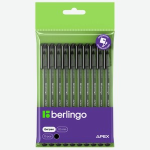 Ручка Berlingo Apex гелевая черная, 10шт Китай