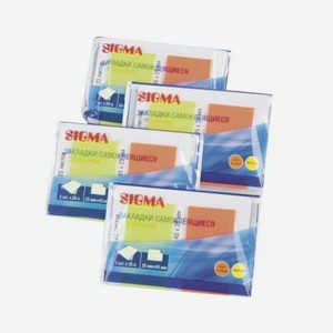SIGMA Закладки самоклеящиеся 4 блока 4.5 х 2.5см, 2 цвета х 25 листов Китай