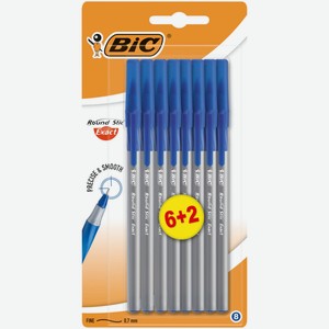 Ручки шариковые BIC Round Stic Exact синие 0.7мм, 8шт Мексика