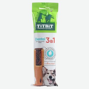 Лакомство для собак TiTBiT Dental 3в1 с облепихой для крупных пород, 95 г