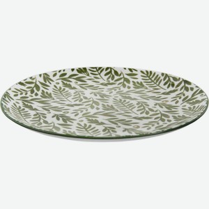 Тарелка десертная Листья фарфор цвет: экрю/зелёный, 18,8 см