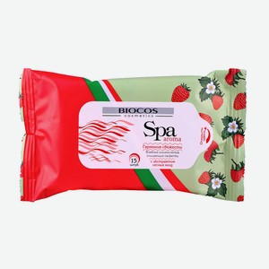 Салфетки влажные Biocos Spa Aroma лесная ягода 15шт