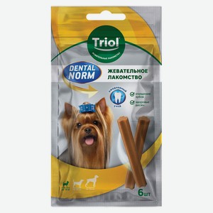 Лакомство для собак мелких пород Triol Dental Norm Палочки жевательные, 90 г