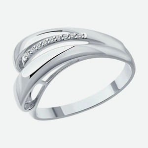 Кольцо Diamant из серебра с бриллиантами 94-210-01745-1, размер 17.5