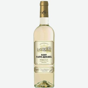 Вино Baron Saint-Mitchel Bordeaux белое полусладкое 11 % алк., Франция, 0,75 л