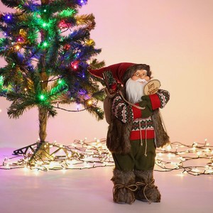 Фигура декоративная BABY STYLE Дед Мороз темный зеленый костюм 60 см