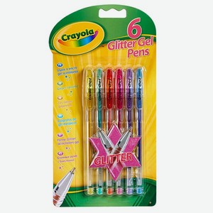 Гелевые ручки Crayola 6 шт с блестками