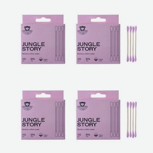 Палочки ватные Jungle Story Бамбуковые розовые 400 шт