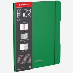 Тетрадь ErichKrause FolderBook Classic А5+ Клетка 48л Зеленая 48018