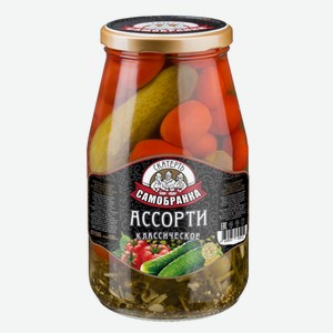 Ассорти овощное Скатерть Самобранка огурцы-помидоры 1,5л