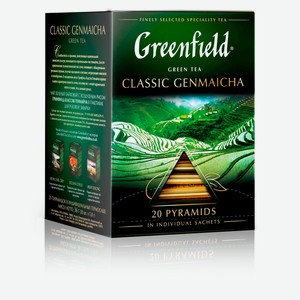 Чай зеленый Greenfield Classic Genmaicha с воздушным рисом, 20x1,8 г
