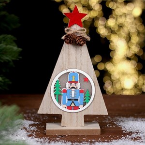 Новогодний декор Sima-Land с подсветкой «Ёлка со звездой и щелкунчик» 11×4.5×20 см