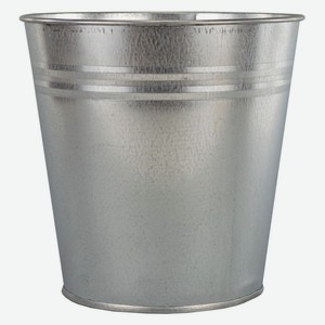 Ведро-ваза металлическое серебристое, d 21 x h 20,5 см