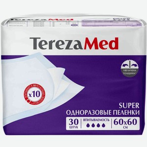 Пеленки одноразовые Tereza Med Super 60×60 см, 30 шт.
