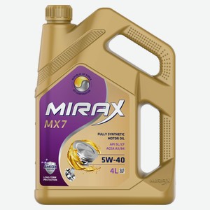Масло моторное Mirax MX7 5W40 SL/CF,A3/B4, 4 л