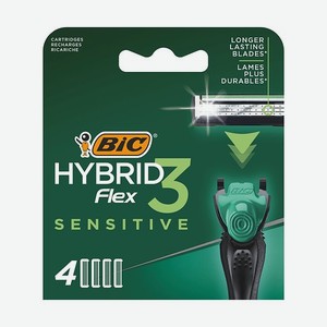Сменные кассеты для бритвы BIC Hybrid 3 Flex Sensitive 4 шт