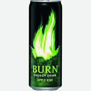 Напиток энергетический Burn со вкусом киви и яблока 0.33 л, металлическая банка
