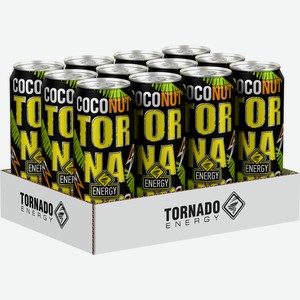 Энергетический напиток Tornado Кокос, 450мл x 12 шт Россия