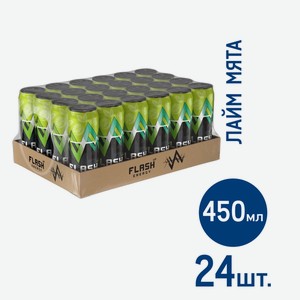 Энергетический напиток Flash Up Energy Lime Mint, 450мл x 24 шт Россия