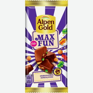 Шоколад Alpen Gold Max Fun с взрывной карамелью