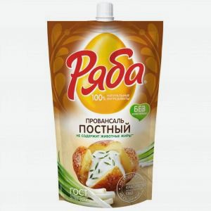 Майонез РЯБА Постный, провансаль, 50%, 372г