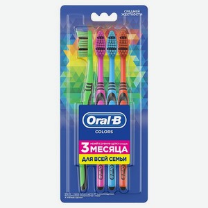 Зубная щетка Oral-B Colors средняя 4шт 81759288