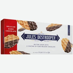Печенье Jules Destrooper Темный шоколад, 100 г