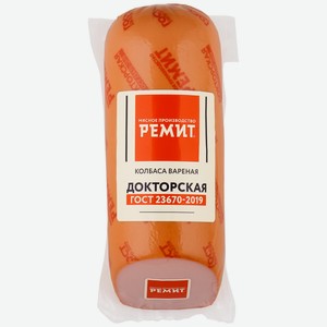 Колбаса варёная Ремит Докторская мясной продукт категория А, кг
